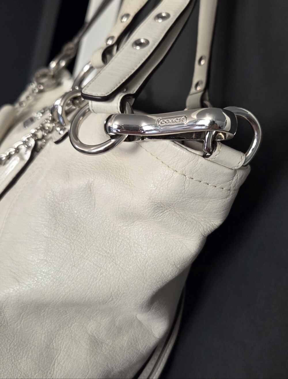 Coach Y2K Rare Leather Charm Large Tote Handbag - Picture 12 of 16